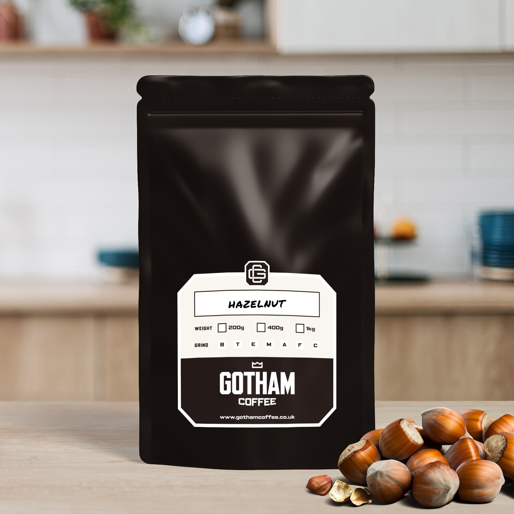 Hazelnut flavoured ground coffee