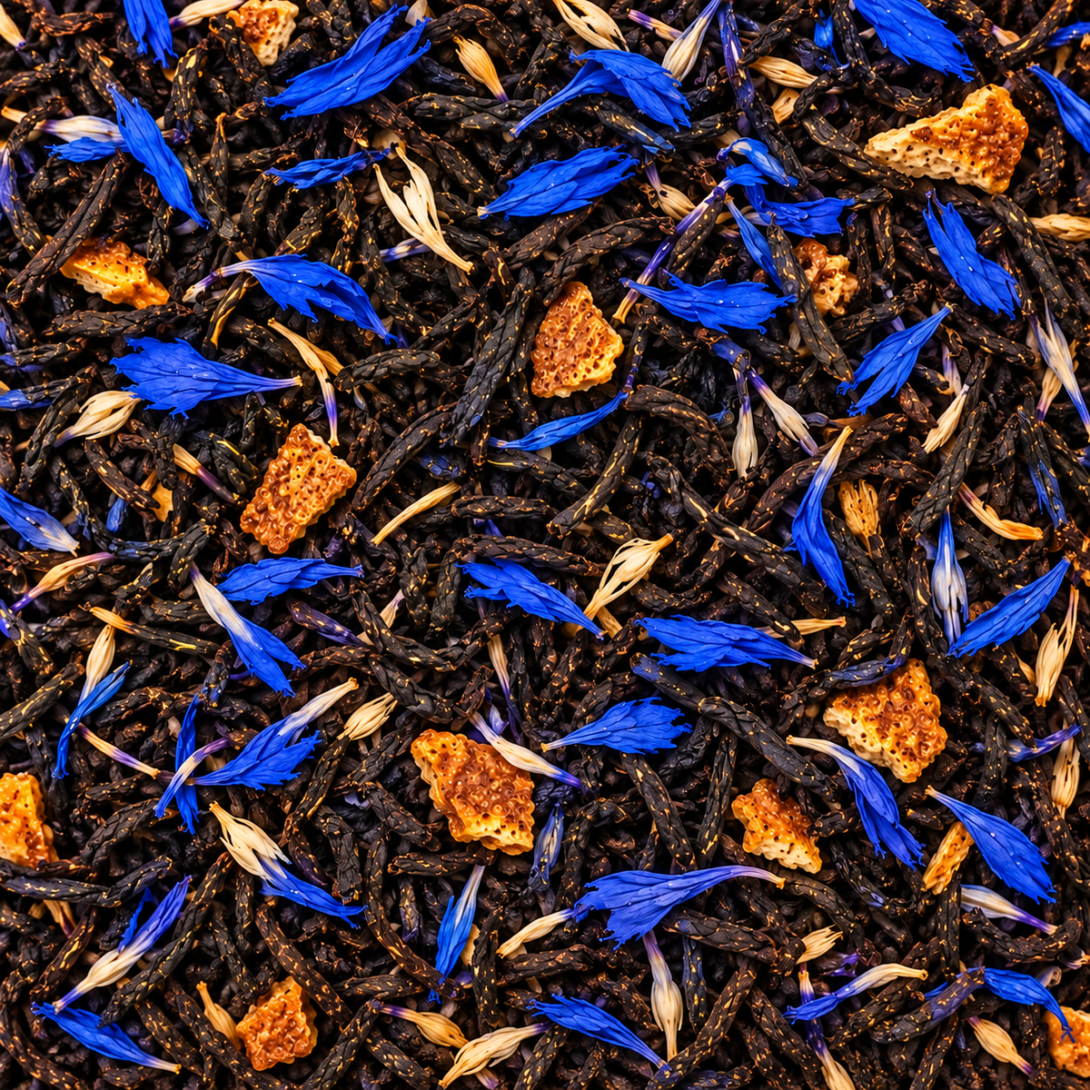 Earl grey tea leaves close up shot